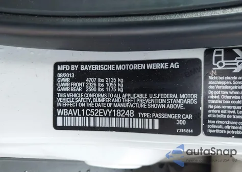 2014 BMW X1 xDrive28I из США, поврежденный, VIN WBAVL1C52EVY18248